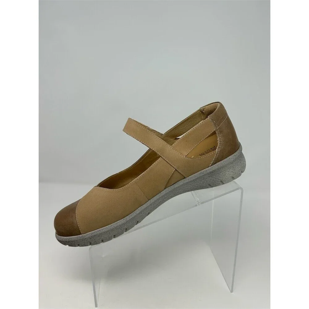 Ziera Super Support Mary Jane Comfort Flats Womens Brown Hook & Loop Strap 41 XF